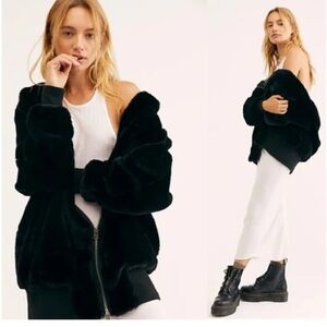 Free People Black Teddy Jacket